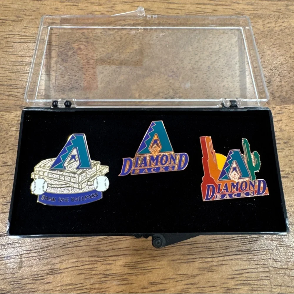 Vintage Arizona Diamondbacks Enamel Pin Set Lot of 3 Baseball 1997 Hat Pinback